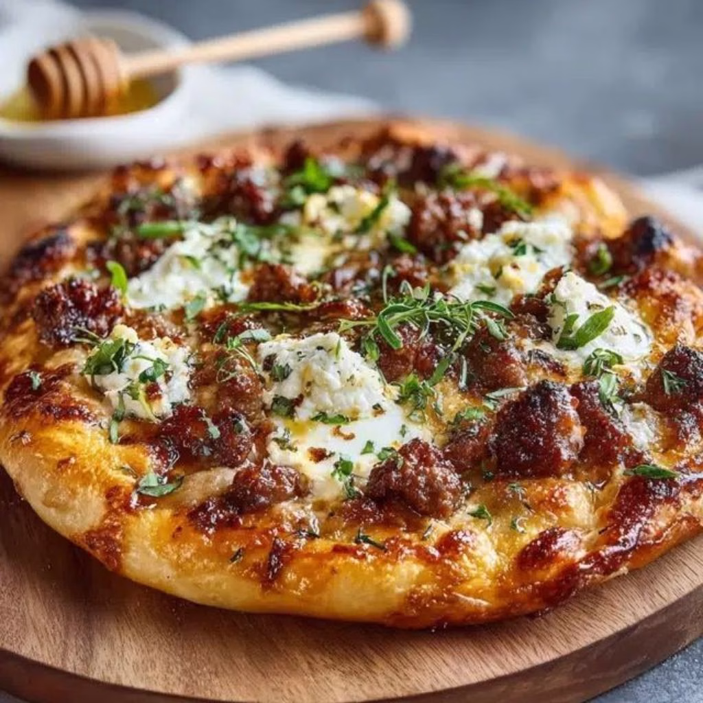 Hot Honey Ricotta Sausage Flatbread Recipe