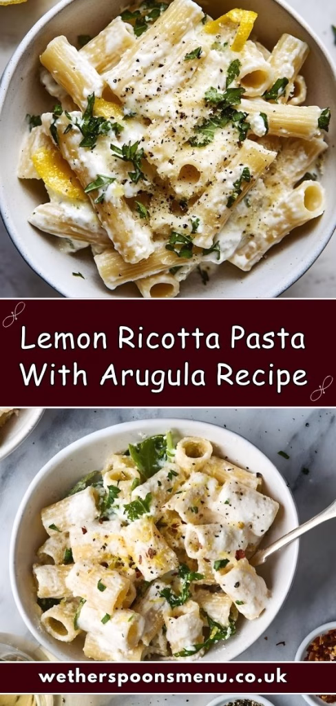 Lemon Ricotta Pasta With Arugula Recipe