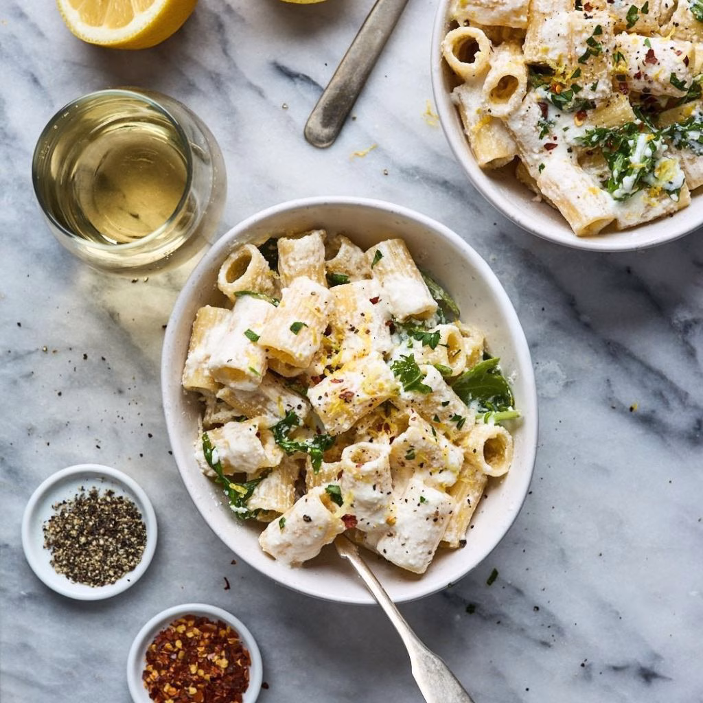 Lemon Ricotta Pasta With Arugula Recipe