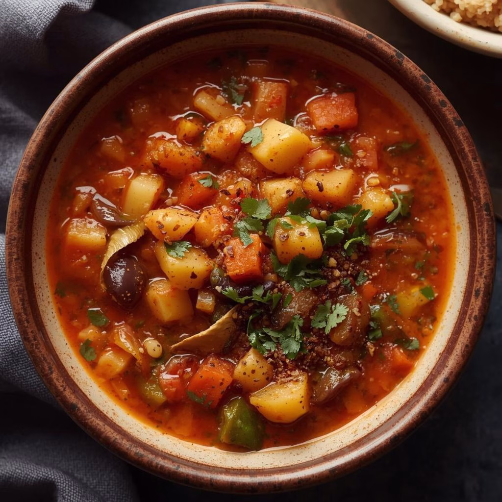 Moroccan-Spiced Vegetable Soup with Couscous Recipe