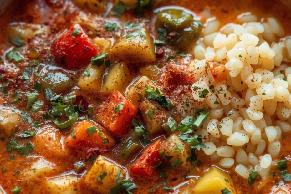Moroccan-Spiced Vegetable Soup with Couscous Recipe