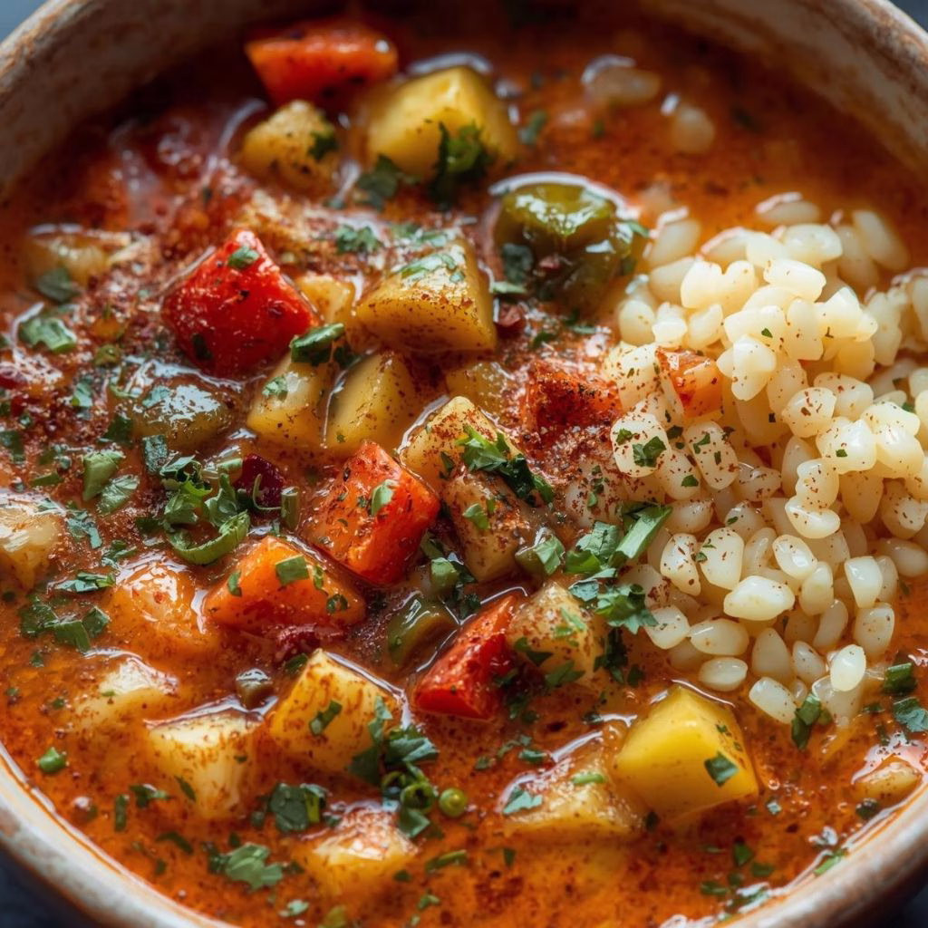 Moroccan-Spiced Vegetable Soup with Couscous Recipe