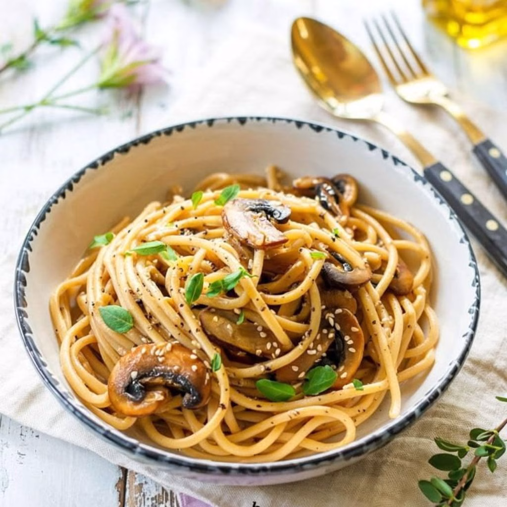 30-Minute Miso Mushroom Bucatini Recipe