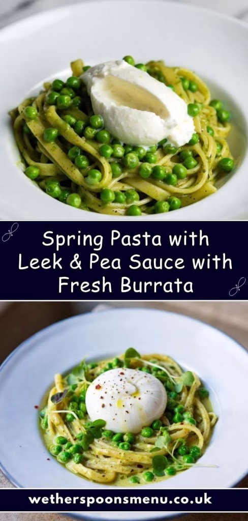 Spring Pasta with Leek, Pea Sauce & Burrata Recipe