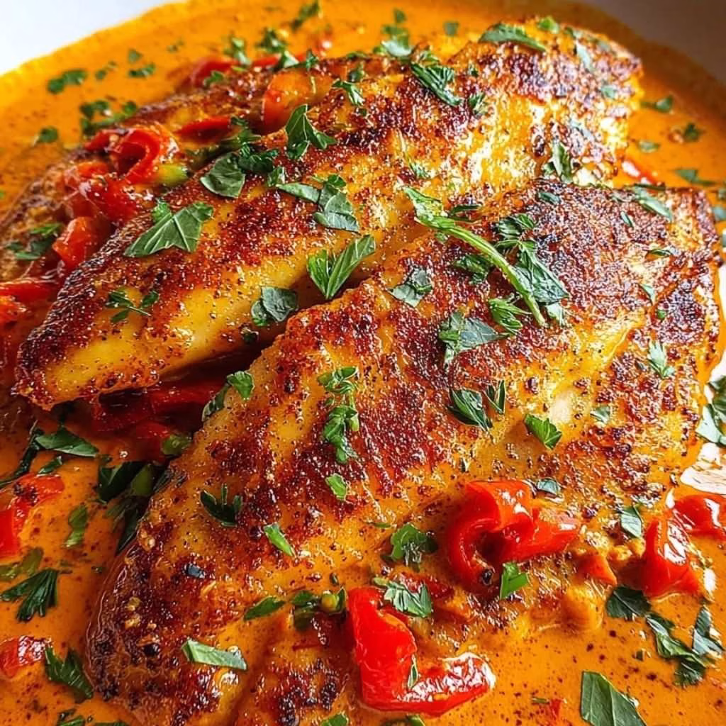 Tilapia in Roasted Pepper Sauce Recipe
