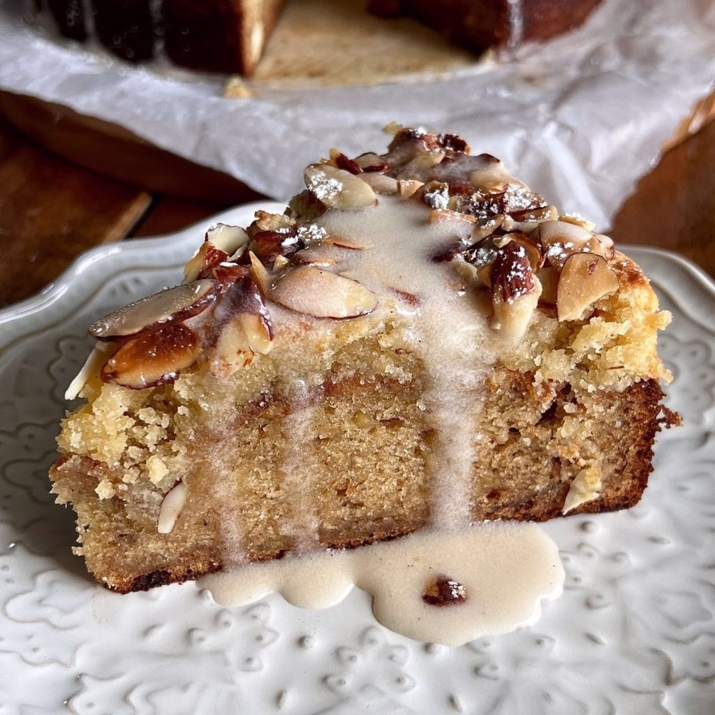 Brown Butter Almond Croissant Banana Cake Recipe