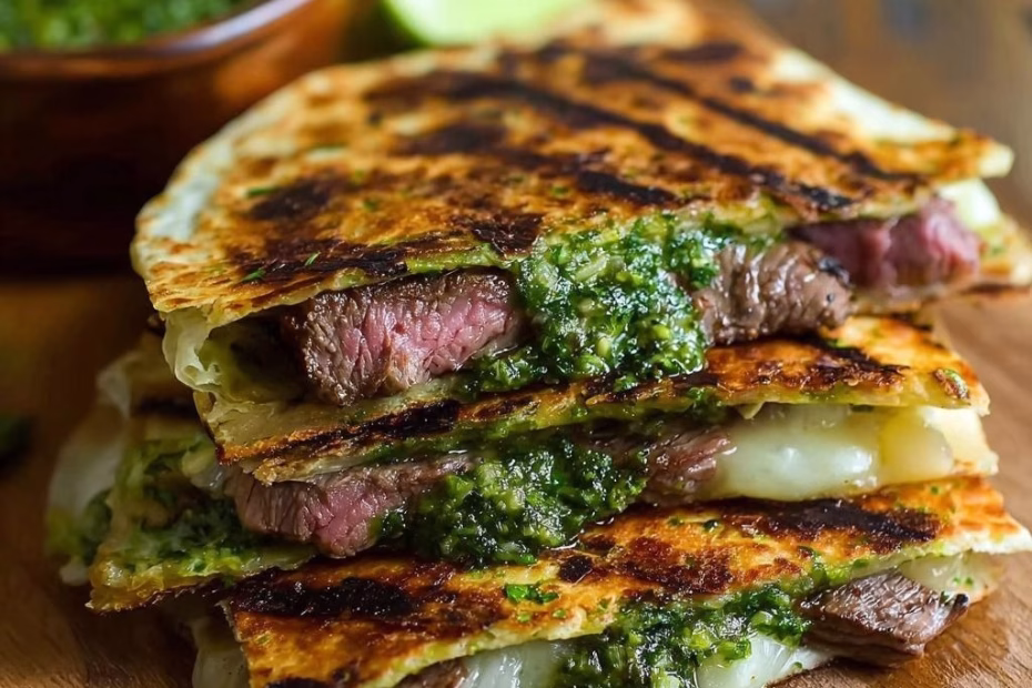 Chimichurri Grilled Steak Quesadilla with Avocado Recipe
