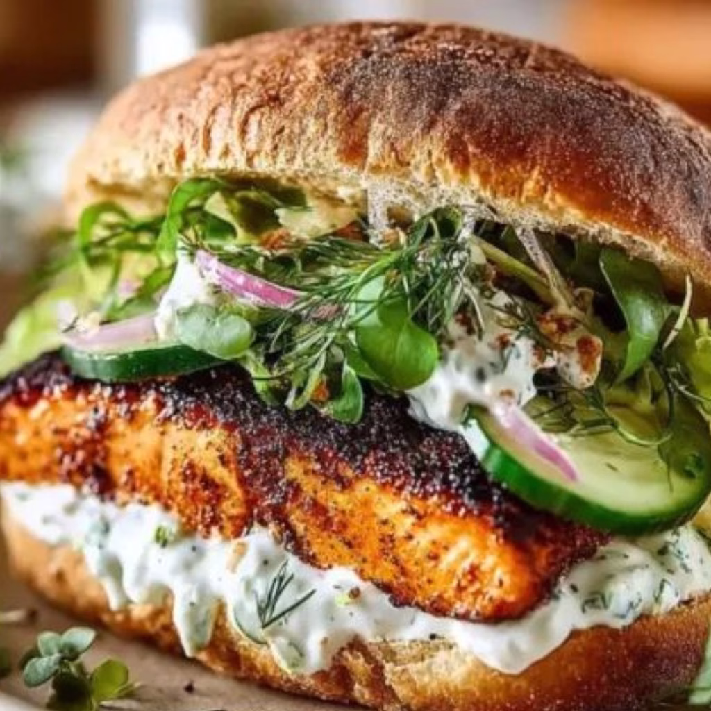 Blackened Salmon Sandwich Cajun Recipe 