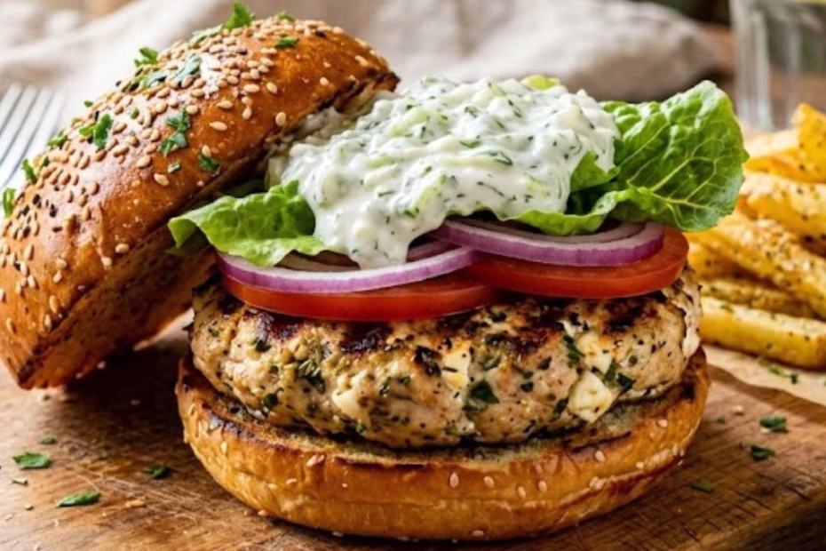 Greek Chicken Burgers with Tzatziki Recipe