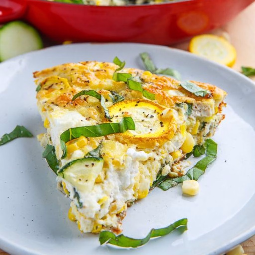 Corn & Zucchini Goat Cheese Quiche with Lemon and Basil Recipe