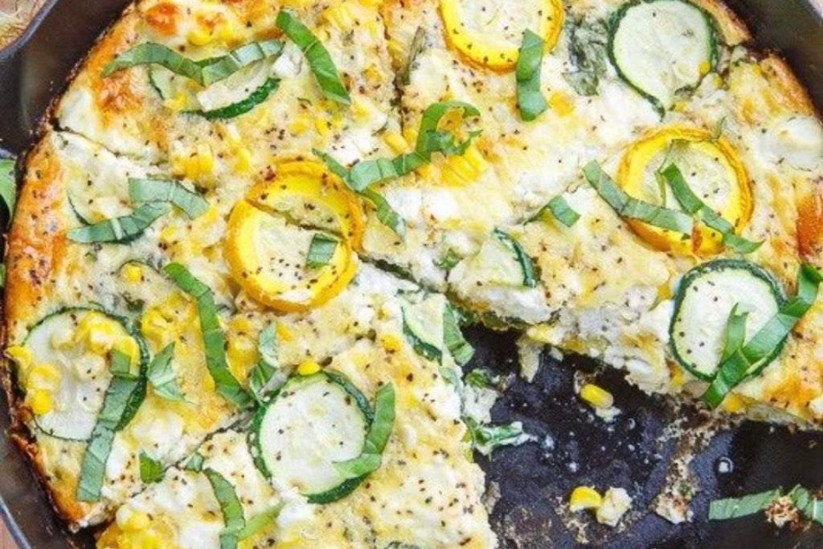 Corn & Zucchini Goat Cheese Quiche with Lemon and Basil Recipe