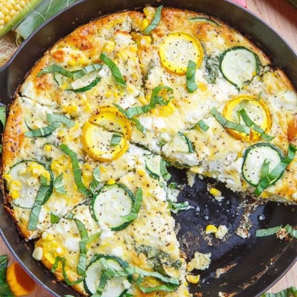 Corn & Zucchini Goat Cheese Quiche with Lemon and Basil Recipe