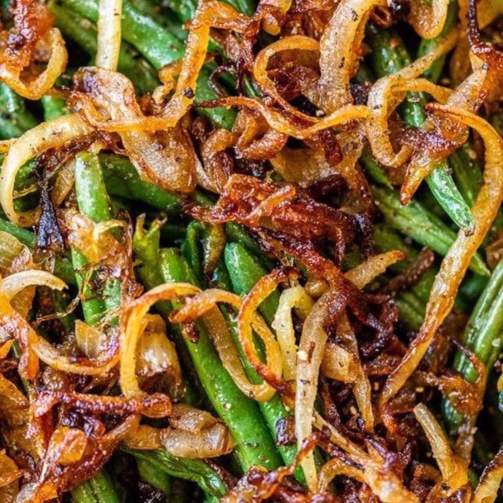 Roasted Green Beans with Sweet Caramelized Onions Recipe