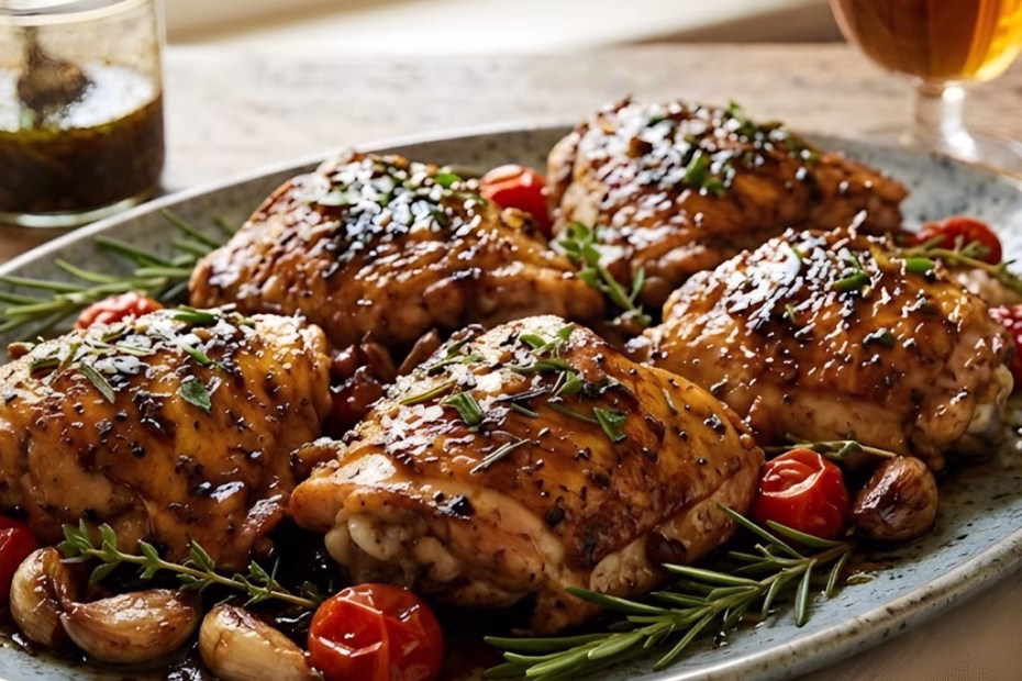 Balsamic Herb Baked Chicken Thighs Recipe