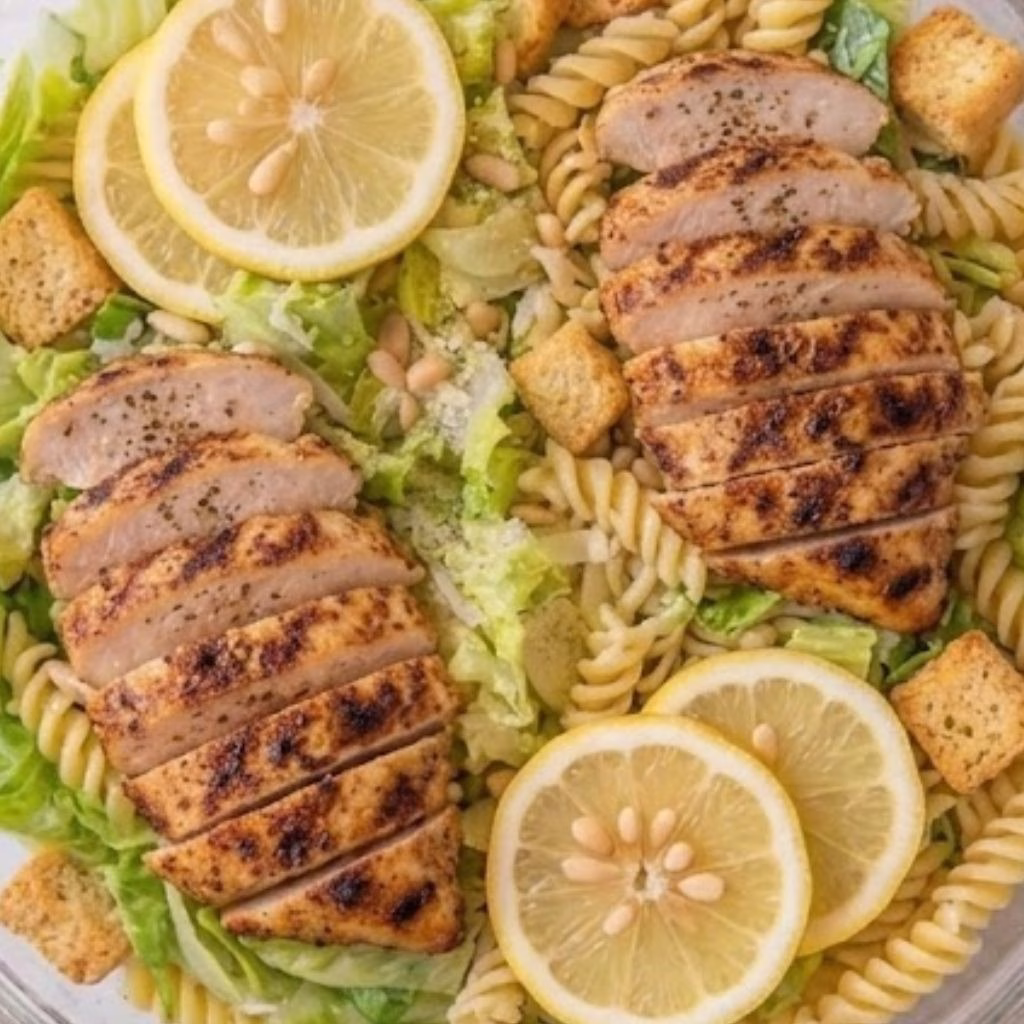 Caesar Pasta Salad with Grilled Chicken Recipe