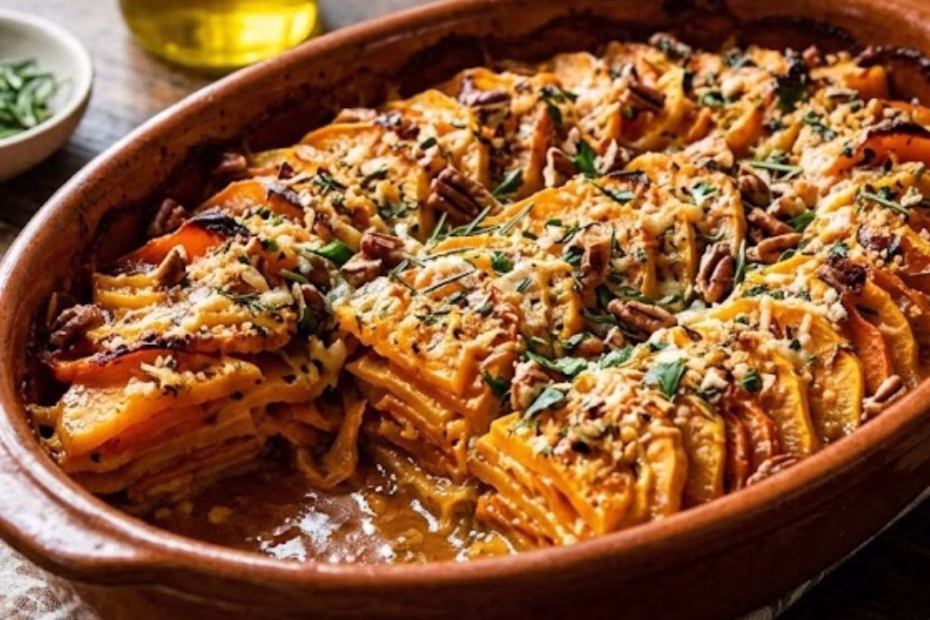 Layered Sweet Potato, Squash & Carrot Bake Recipe