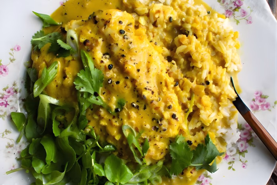 Yellow Curry Poached Cod Recipe