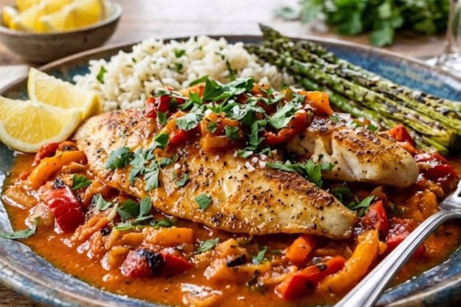Tilapia in Roasted Pepper Sauce Recipe