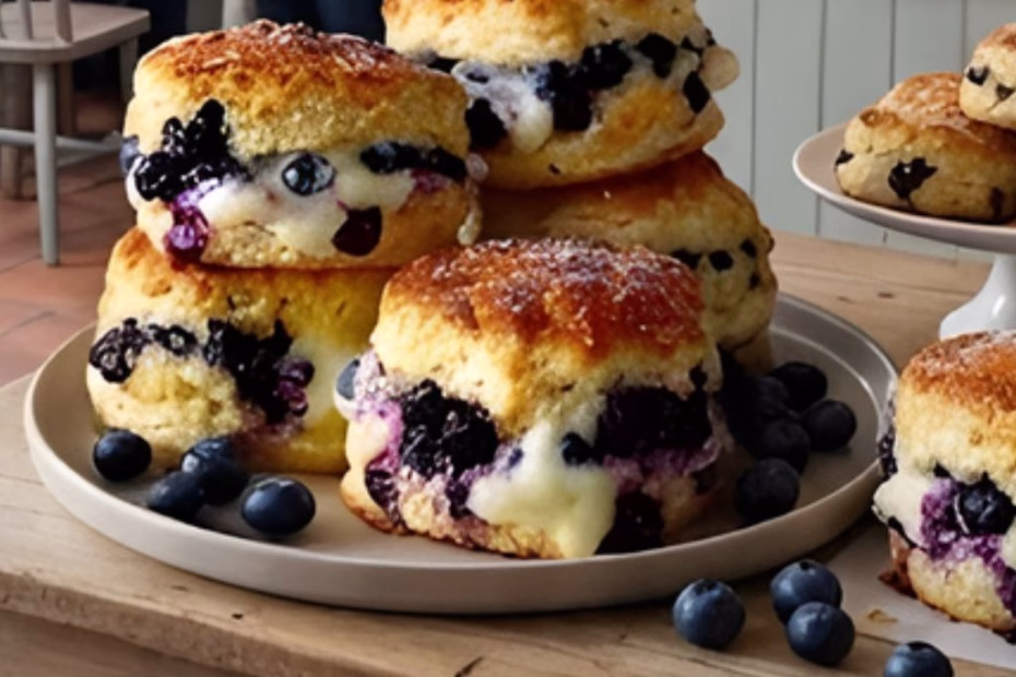 Blueberry Biscuits with Lemon Glaze Recipe